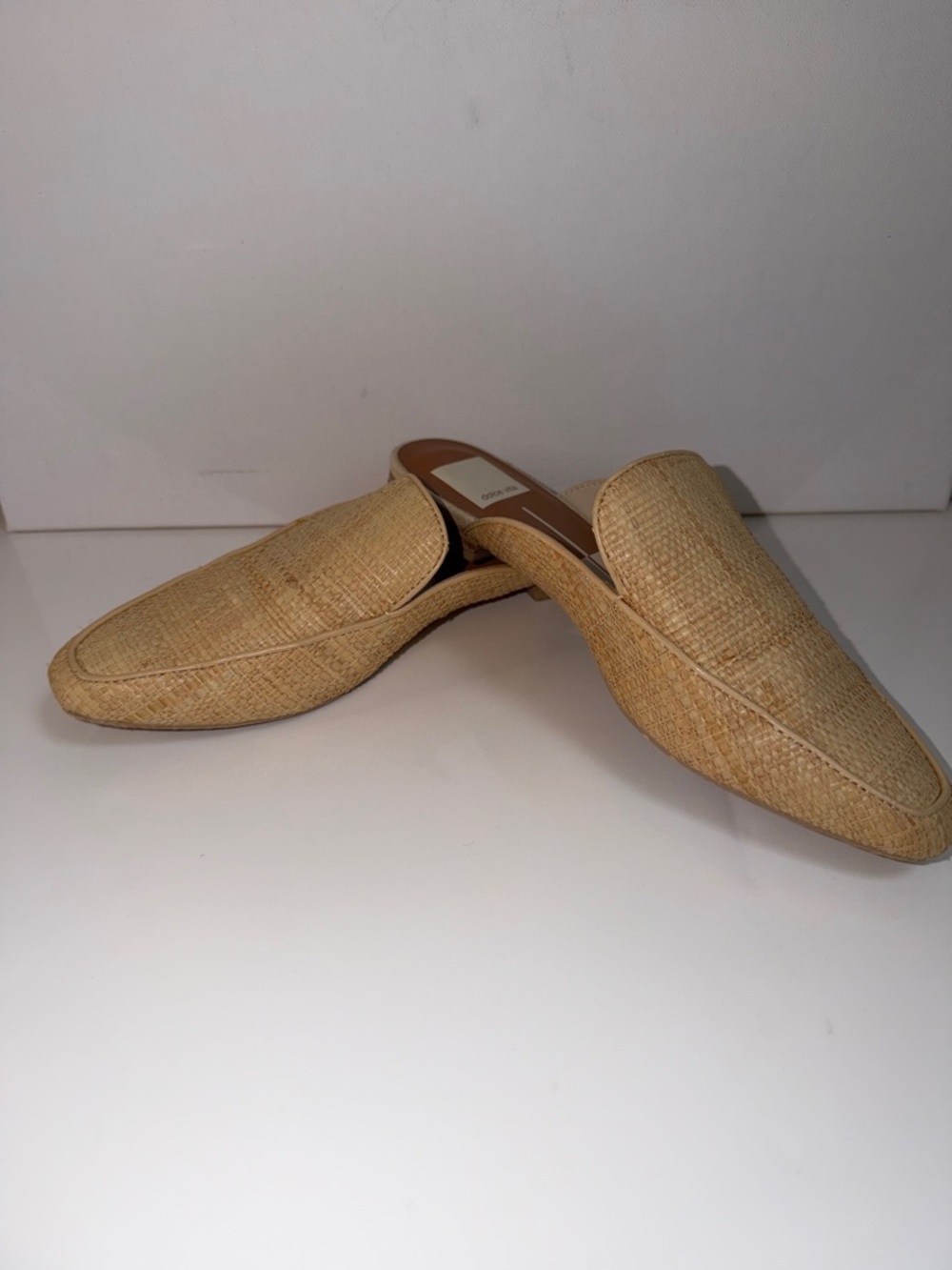 Dolce Vita Halee Woven Raffia Mules Size 7